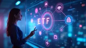 futuristic concept illustration of a confident young