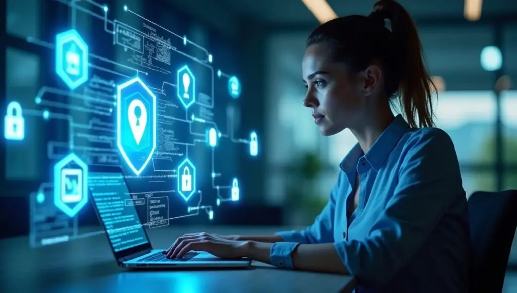 a business women finding Cyber Security Insurance Companies